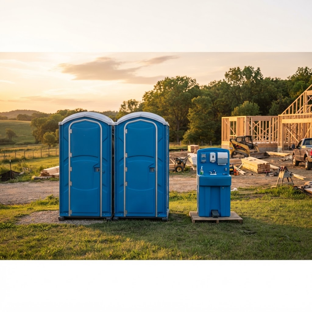 Clean portable restrooms at a Wisconsin worksite